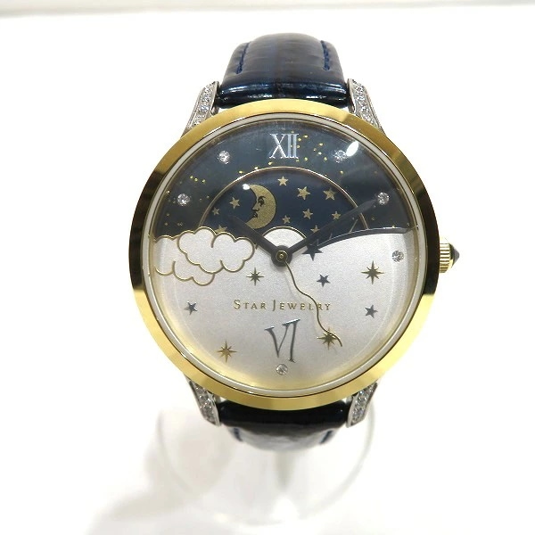 スタージュエリー クォーツ ムーンフェイズ 時計 腕時計【中古】