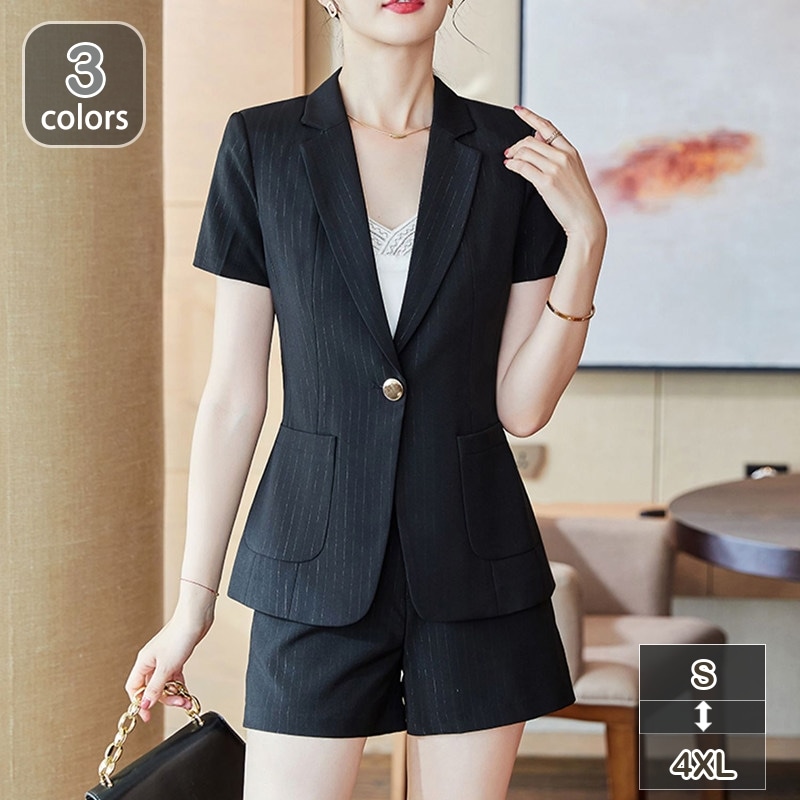 半袖ジャケット レディース ファッション スーツジャケット ビジネス 通勤 おしゃれ カジュアル コート ショート丈 テーラードジャケット ビジネス サマージャケット 五分袖 無地 アウター 涼しい