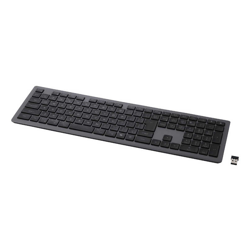 フルサイズ ワイヤレスキーボード Bluetooth ＆ 無線2.4GHz両対応 超薄型 充電式 iPad iPhone Mac Windows 対応 ブラック　TK-PN10FMPBK