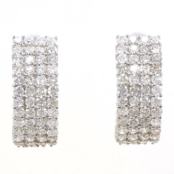 PT900 プラチナ ピアス ダイヤ 1.00×2 カード鑑別書 ジュエリー 中古