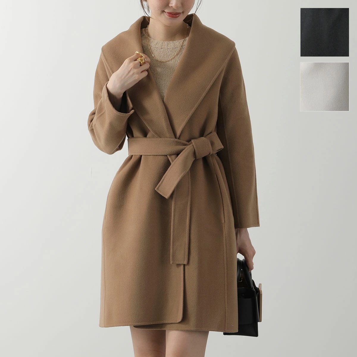 S MAX MARA エス マックスマーラ ガウンコート MESSI メッシ レディース ピュア ヴァージンウール ダブルフェイス ミディアム丈 ベルト付き カラー3色