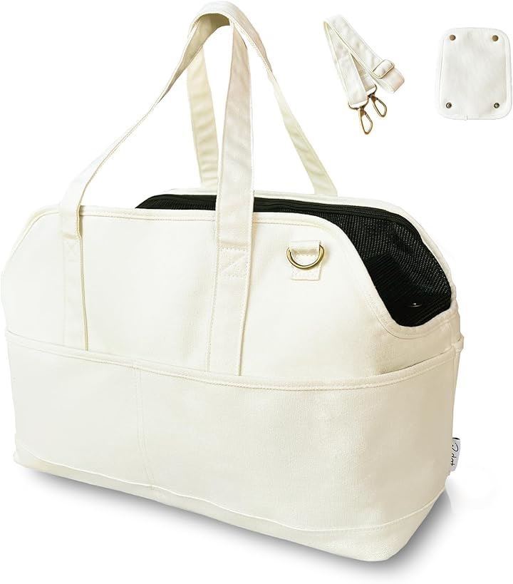 ペット キャリーバッグ 犬 猫 ペットキャリー トートバッグ 小型犬 うさぎ 帆布 ショルダー 顔出し キャンバス 肩掛け 犬用(生成り, M(40L x 20W x 30H cm)) 6,134円