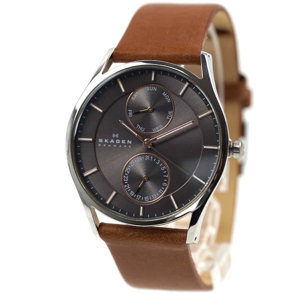 [訳ありアウトレット] スカーゲン 腕時計 メンズ ホルスト 日付 曜日 カレンダー グレー×ブラウン SKAGEN HOLST SKW6086