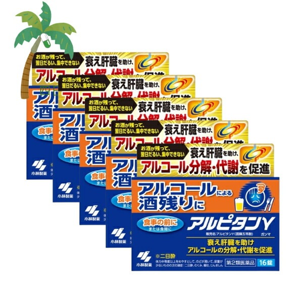 【第2類医薬品】 アルピタン ガンマ 16錠 [5個セット] 医薬品 市販薬 小林製薬 漢方製剤 錠剤 飲み過ぎ 二日酔い アルコール 分解 代謝 酒残り むくみ 改善 常備薬 飲み会 宴会 食事会