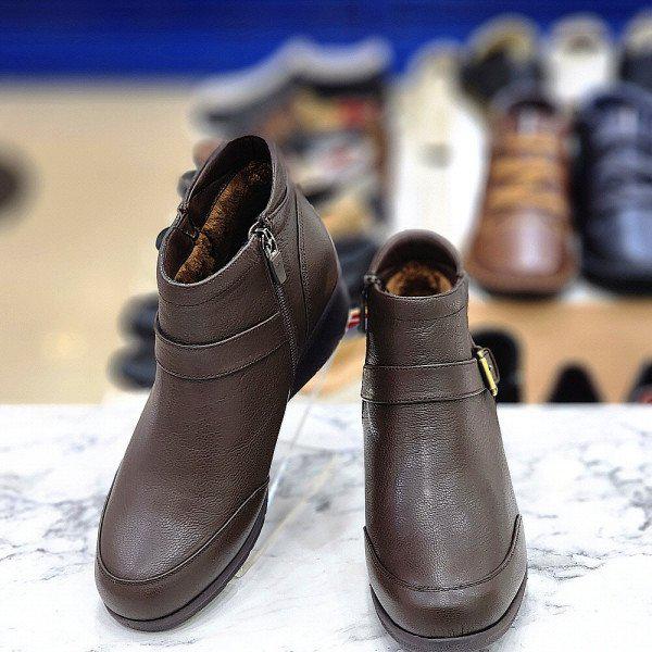 女性用ファー防寒コンフォートアンクルブーツ 5CM 3FP613