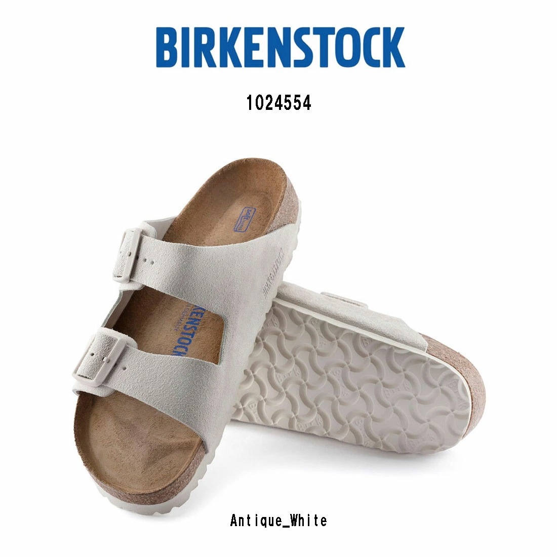 BIRKENSTOCK アリゾナ ストラップ サンダル スエード レザー ソフト アンティークホワイト ユニセックス ビルケン レギュラー 1024554