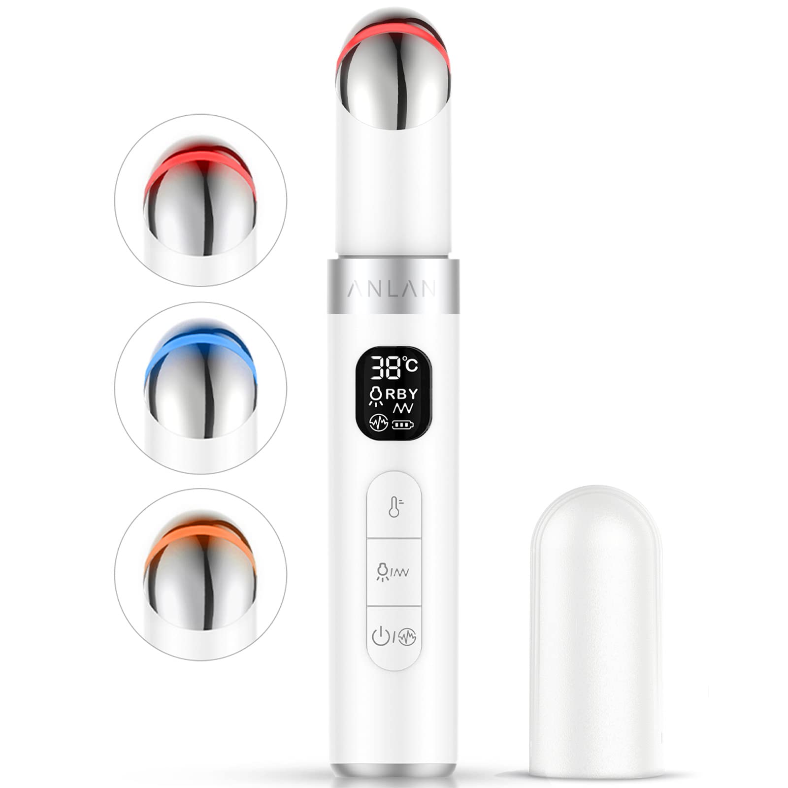 【人気雑誌掲載 】ANLAN 目元ケア 美顔器 ems 目元美顔器 45℃温熱ケア 3種類光エステ 1台6役 アイリフト 口元ケア 振動 LCDディスプレイ typeC充電式 誕生日 プレセント 4,872円