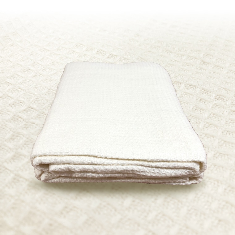 【即納】 フレンチリネン ワッフルケット リネンケット シングル 約135cm＊195cm 麻 リネン 麻100% リネン100% ケット 肌掛け 丸洗いOK 洗濯機 白