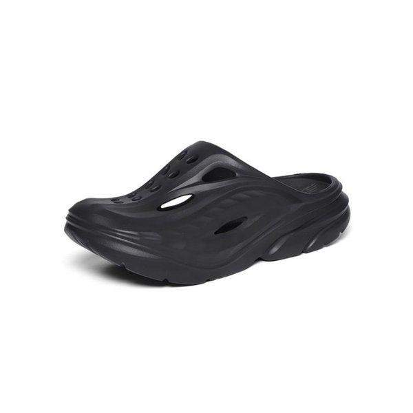 [ホカ] スライド オーラ リカバリー ミュール スリッパ ブラック 1147951-BBLC