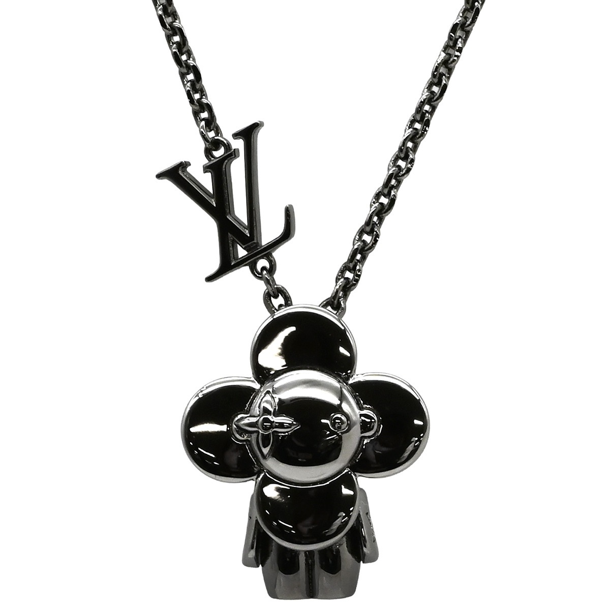 ルイヴィトン ネックレス ペンダント ヴィヴィエンヌ メタル シルバー ガンメタル金具 VIVIENNE 2022AW M00831 【箱】【中古】