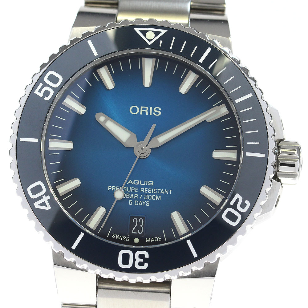 オリス ORIS 01 400 7763 4135 アクイス デイト 自動巻き メンズ 良品 箱・保証書付き_835432【中古】