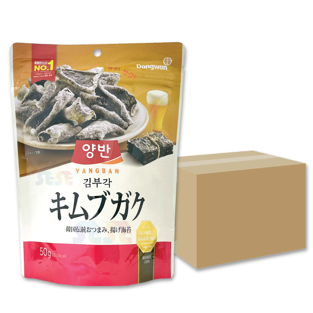 ヤンバン キムブガク (のり天) オリジナル 1BOX 16袋 50g / 韓国海苔 韓国食品 東遠ジャパン ドンウォン 両班 ニンニク キムプガク