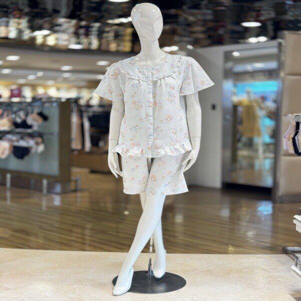WP8854R_バダクーリングしわ生地半袖女性パジャマ