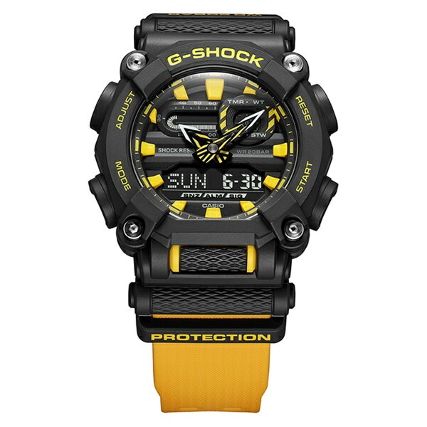 CASIO G-SHOCK Gショック ジーショック カシオ メンズ 腕時計 手表 BASIC ベーシック アナデジ ブラック イエロー チェッカリング 海外モデル GA-900A-1A9 誕生日プレ