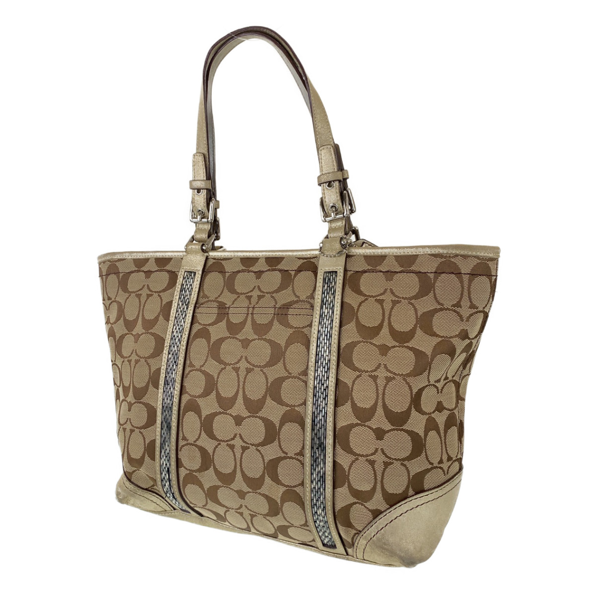 シグネチャー ブラウン レザー/キャンバス G05J-8K52 トートバッグ ショルダーバッグ ハンドバッグ レディース 303814