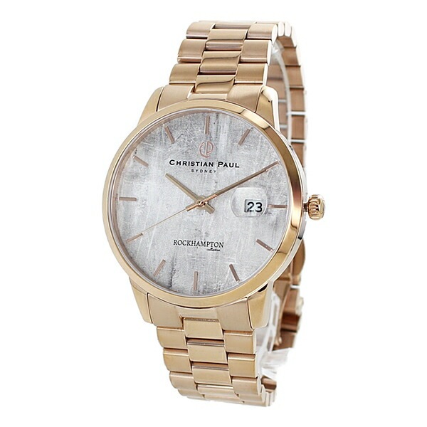 男女兼用 メンズ レディース 大きい 日付 カレンダー 腕時計 手表 オシャレ 文字盤 クリスチャンポール 誕生日 男性 女性 ブレスレット ウォッチ ローズゴールド ポイント消化
