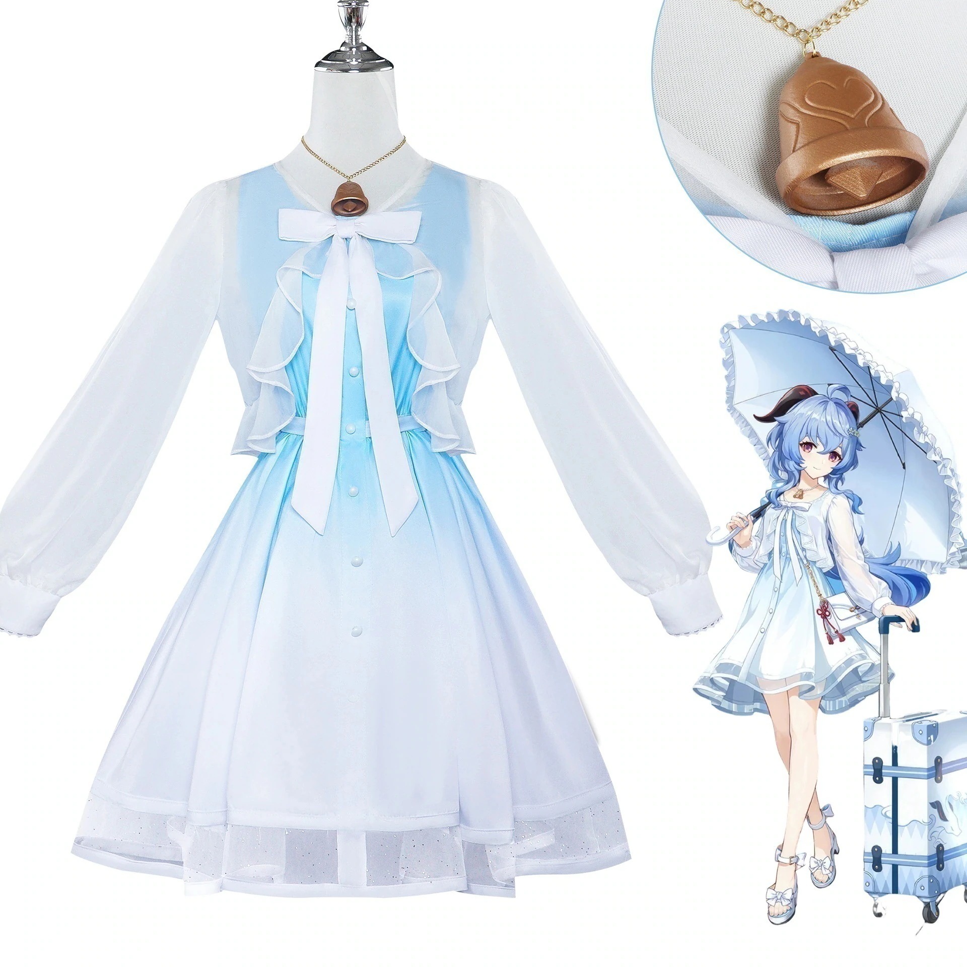 甘雨cos服ゲーム原神甘雨連動コスプレ二次元アニメコスプレ服