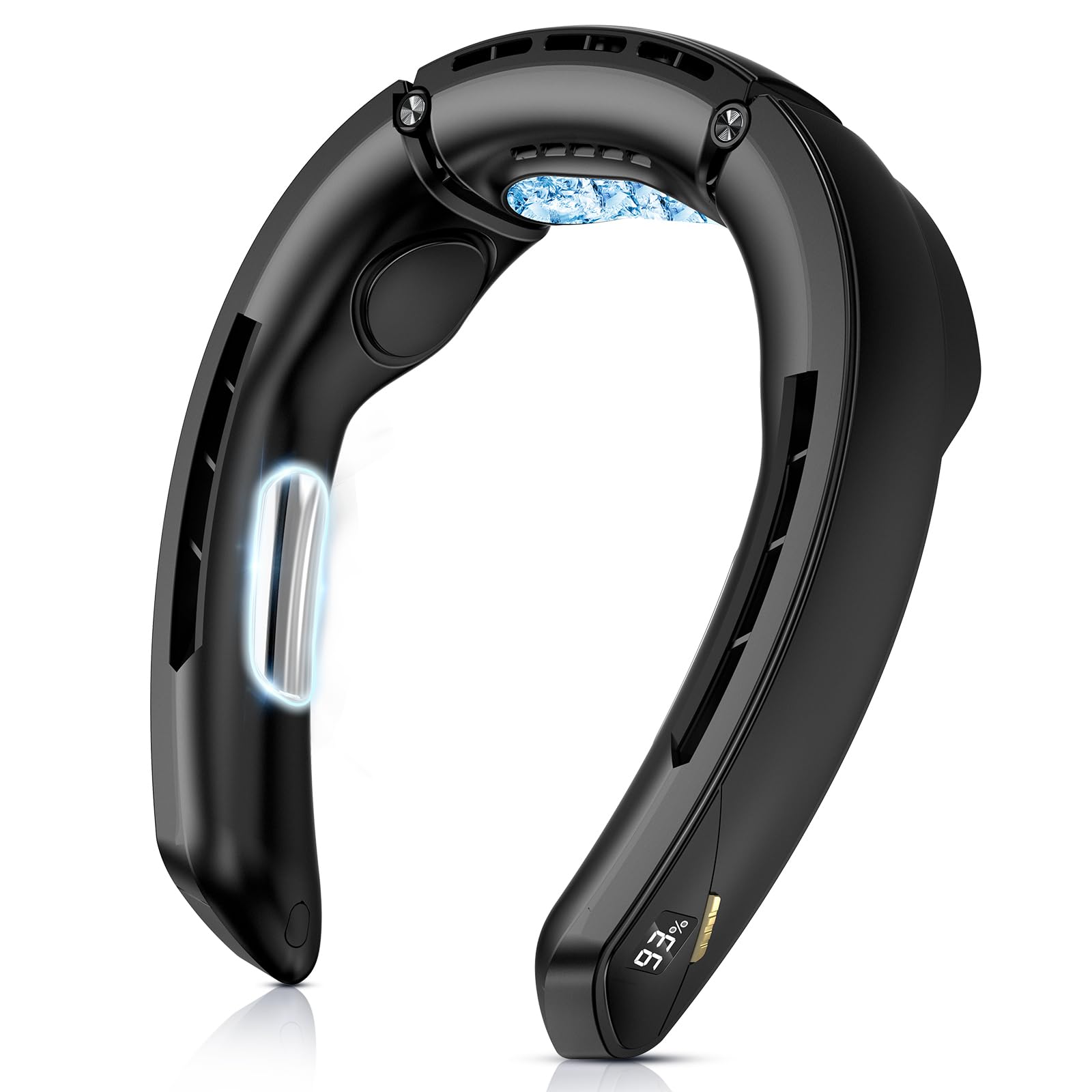 YOIIYO ネッククーラー 冷却プレート 首掛け扇風機 ネックファン 100段階風量調節 4000mAh大容量バッテリー 扇風機 羽なし 急速充電 携帯扇風機 首掛けクーラー 首 冷却 冷やす ネッ