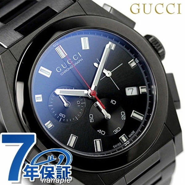 グッチ 時計 メンズ GUCCI 腕時計 パンテオン クロノグラフ オールブラック YA115237