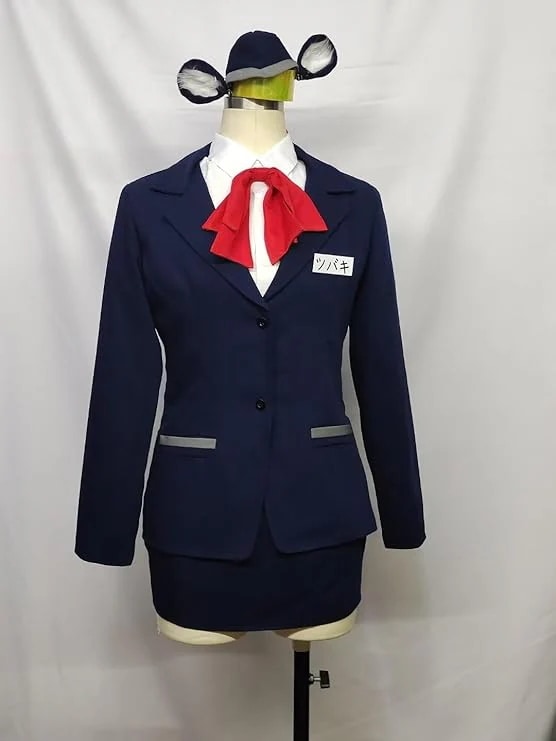 新作入荷春日 ツバキ ガイド ブルアカ 百鬼夜行連合学院 耳帽子付き 制服 学生服 ハロイン コスチューム