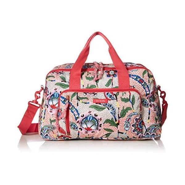 Vera Bradley Women s Lighten Up Compact Weekender Travel Bag， Stitched Garden 並行輸入品