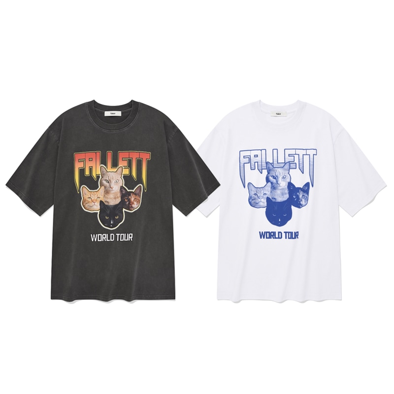 [未来少年 ドンピョ 着用] Nero band short sleeve t-shirt 韓国 アイドル 半袖 Tシャツ レディース メンズ 大きいサイズ 猫