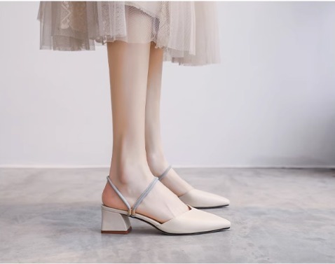 レディース パンプス ミュール トゥパンプス ヒールパンプス ドレスシューズ ストラップシューズ 太ヒール ミドルヒール 4.5 ポインテッドトゥ 美脚 脚長 PU かわいい 大人可愛い きれいめ