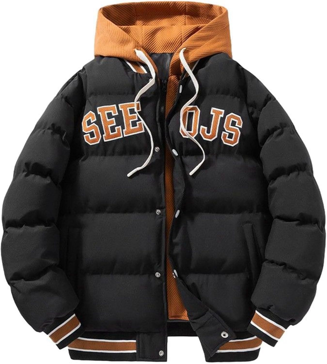 秋冬 メンズ 中綿ジャケット ダウンコットン 厚手 スタジャン 防寒着 フード付き 綿入り ブルゾン 綿服 アウター スタジアムジャンパー ショート丈 カジュアル トップス アウター ストリ