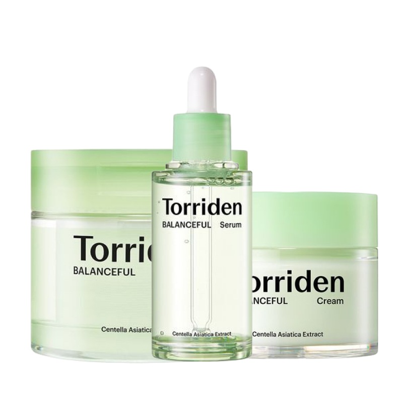 バランスフルシカ ニキビケア 3点セット (トナーパッド 60枚+鎮静セラム50ml+保湿クリーム 80ml) / 韓国人気 敏感肌 赤み 鎮静 スキンケアセット