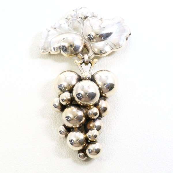 ジョージジェンセン ムーンライトグレープ 217 シルバー ブローチ ジュエリー 中古