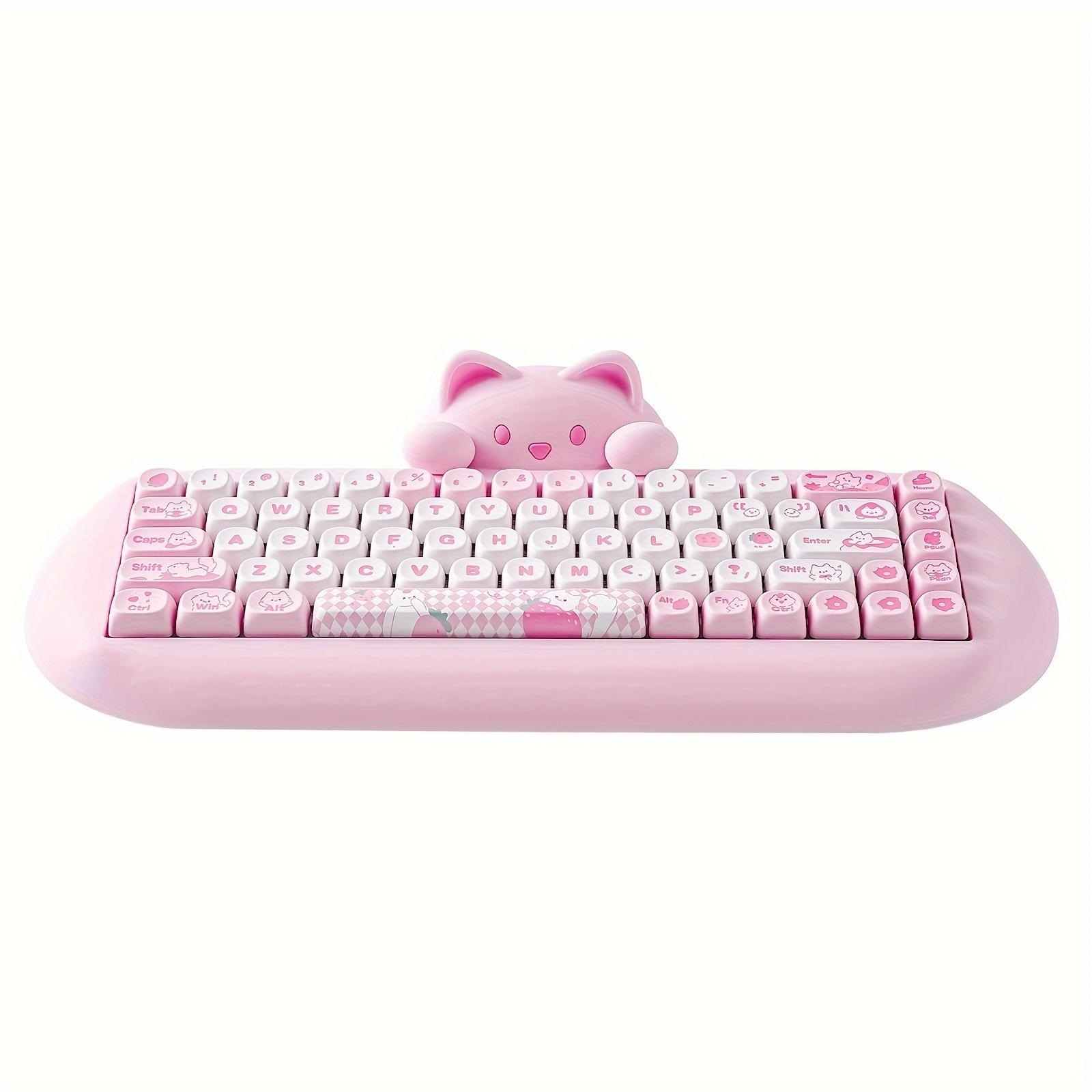 YUNZII C68 ワイヤレスメカニカルキーボード 65%ゲーミングキーボード ホットスワップ対応 トリプルモード ワイヤレス5.0/2.4G/有線 RGBバックライト NKRO かわいい猫のシリコ