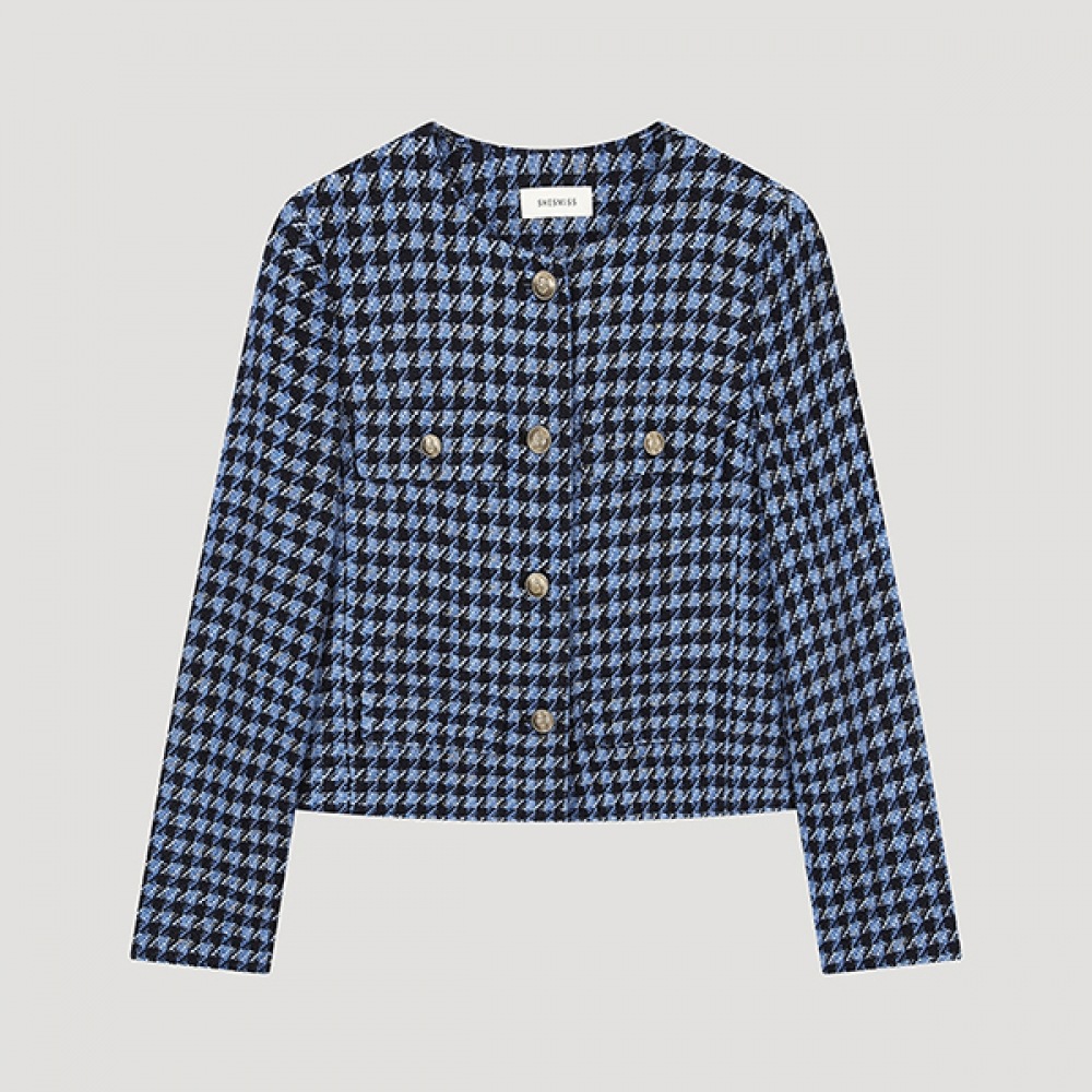 (シズ・ミス) チェックツイードジャケット_swwjko31010_BL