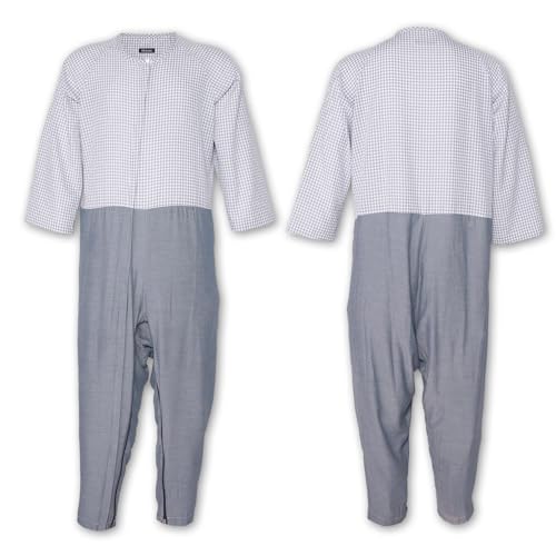 介護つなぎパジャマ 女性 男性 前開き ろうべん対策 簡単 おむついじり グレー Mサイズ BB001GYM 5,210円