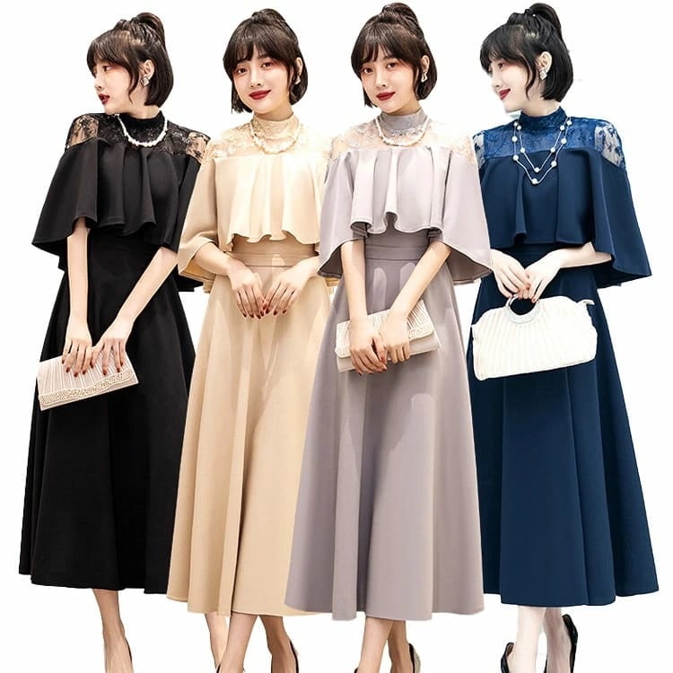 ワンピース 花柄 パーティードレス 発表会 式 二次会 ドレス パーティードレス 花嫁ドレス 春 夏 秋 冬 二次会 発表会 ドレス ワンピース ロング丈 可愛い 大人 大きいサイズ
