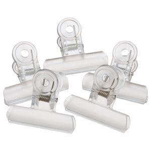 （まとめ） ミツヤ クリアクリップ アクア 中 口幅50mm 透明 PCC-5P-TM 1箱（5個） 10セット