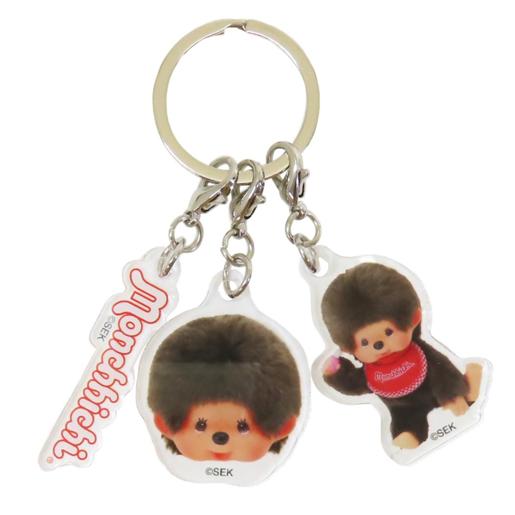 Qoo10] モンチッチ キーリング 3連アクリルキー : バッグ・雑貨