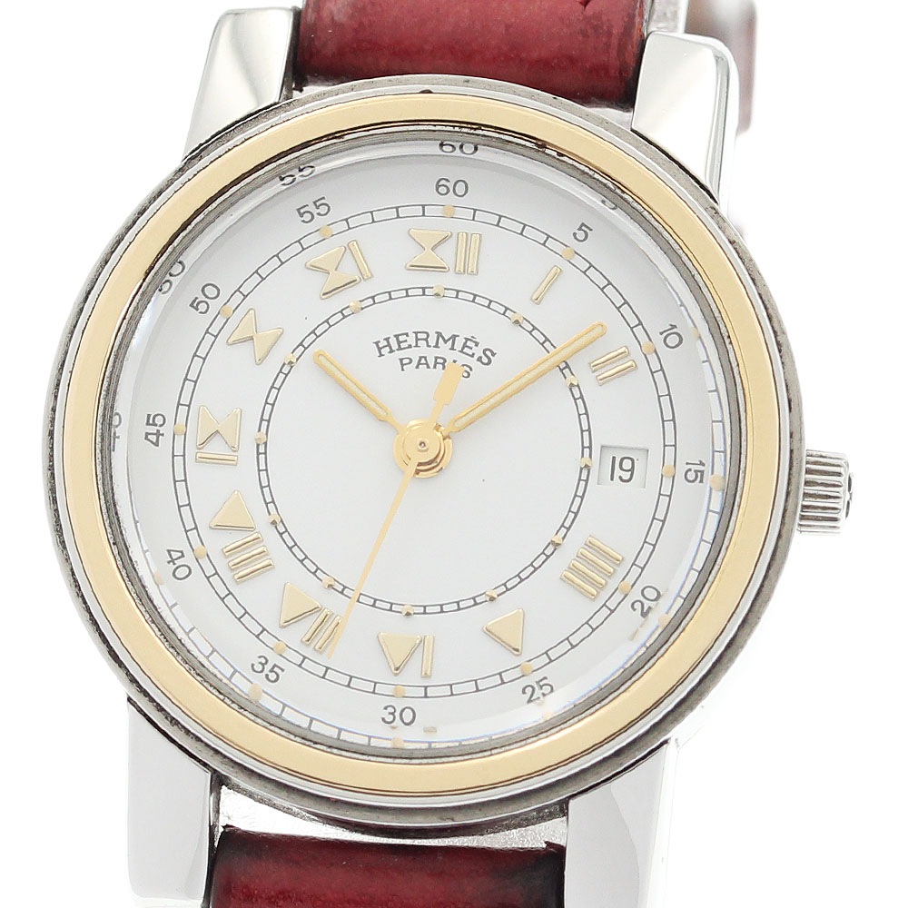 エルメス HERMES キャリック デイト クォーツ レディース _906807【中古】