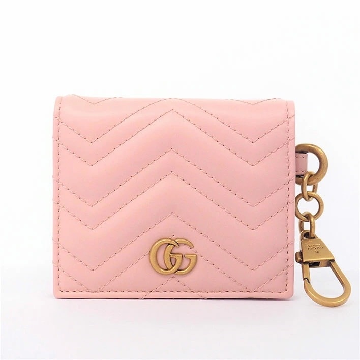 【新品同様】グッチ ダブルG パスケース GGマーモント レディース 【二つ折り財布（小銭入れなし）】