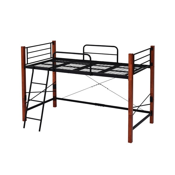 ロフトベッド ロータイプ シングルベッド下収納 IRI-1042SET-BKBR ブラック×ブラウン