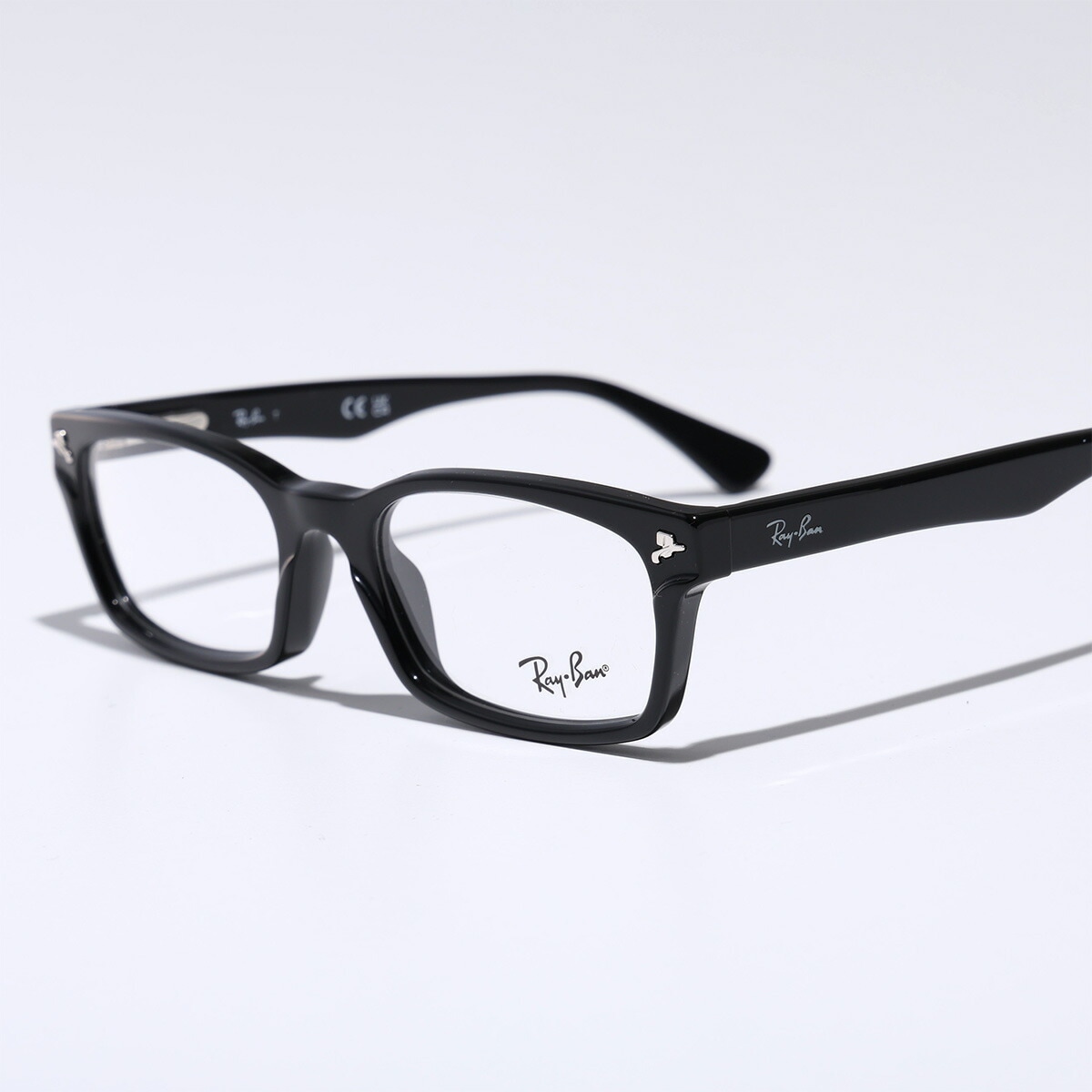 Ray-Ban レイバン メガネ RB5017A メンズ スクエア型 セルフレーム フルリム ロゴ 黒縁 めがね 眼鏡 伊達メガネ バネ蝶番 アイウェア 2000