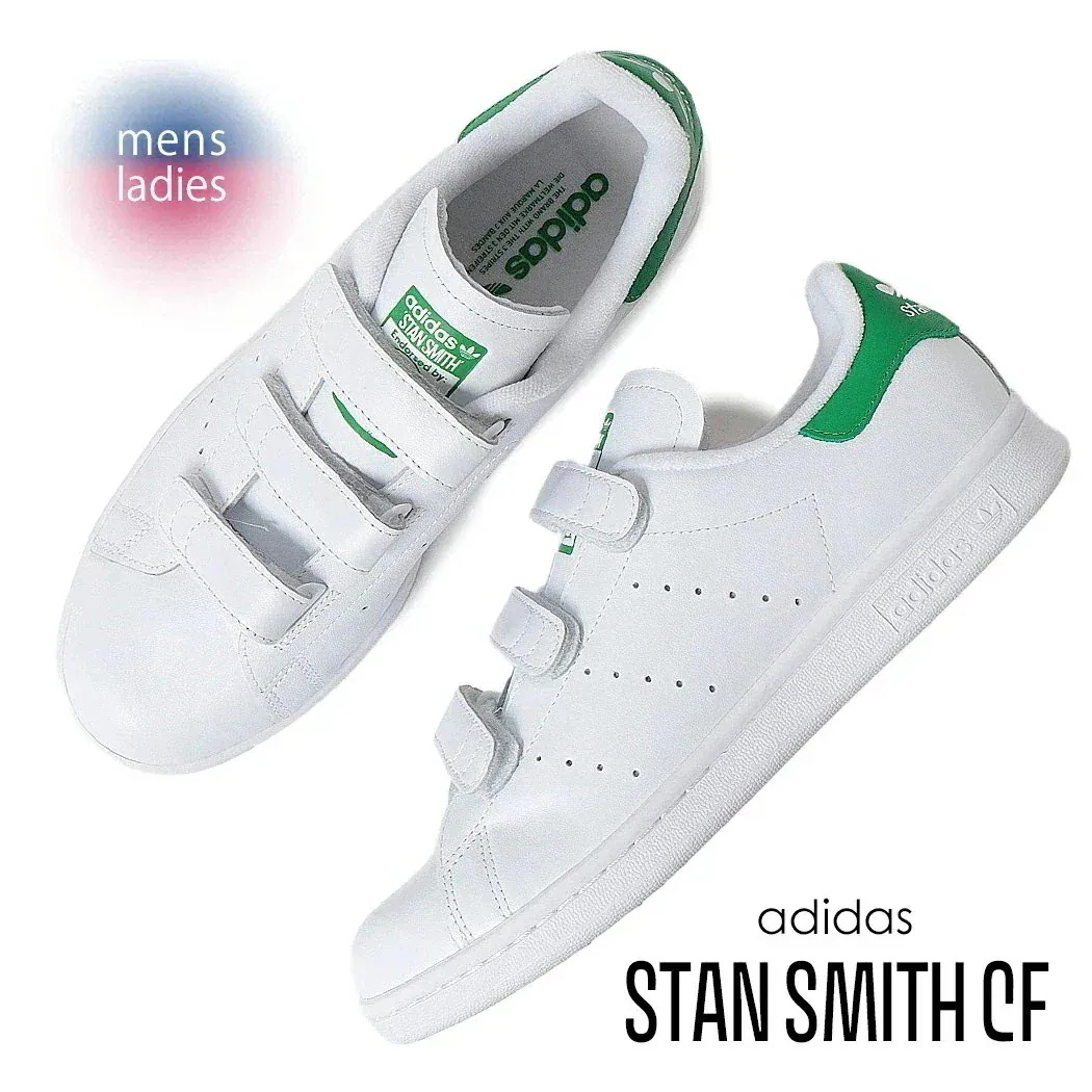 adidas アディダス スタンスミス コンフォート スニーカー STAN SMITH CF WHITE/GREEN ( 白 ホワイト 緑 グリーン ベルクロ レディース S75187 )