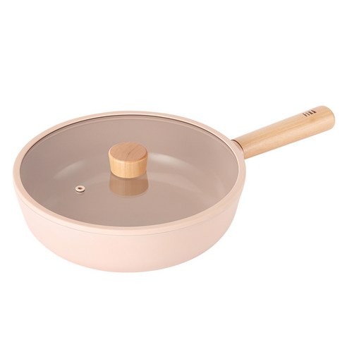 OBJET ミニ ピーチ セラミック ノンスティック IH 誘導鍋 中華鍋 蓋