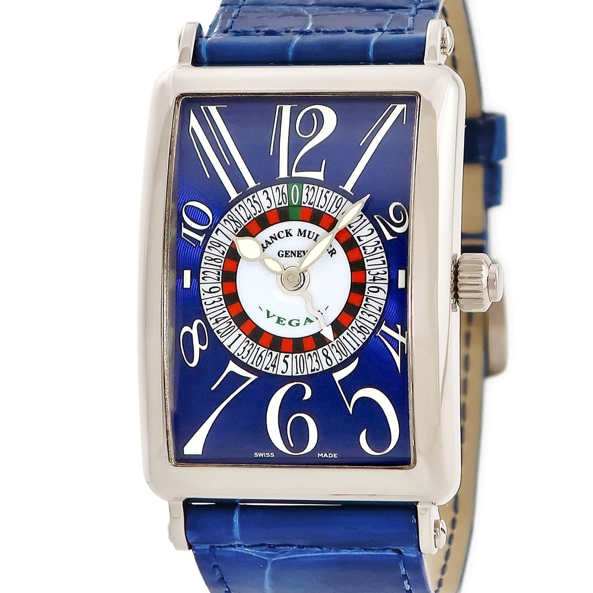 ロングアイランド ヴェガス 1250VEGAS 自動巻き メンズ K18WG無垢 ブルー ビザン数字 ルーレット 3年保証