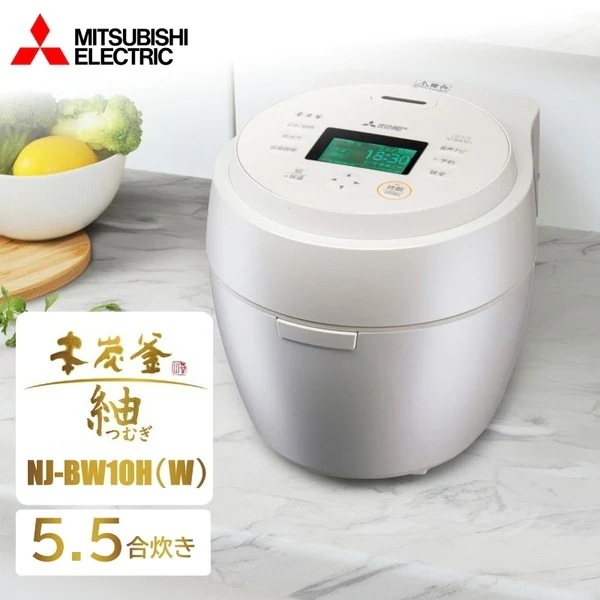 炊飯器 5.5合 NJ-BW10H-W 白真珠 本炭釜 紬 IH炊飯器