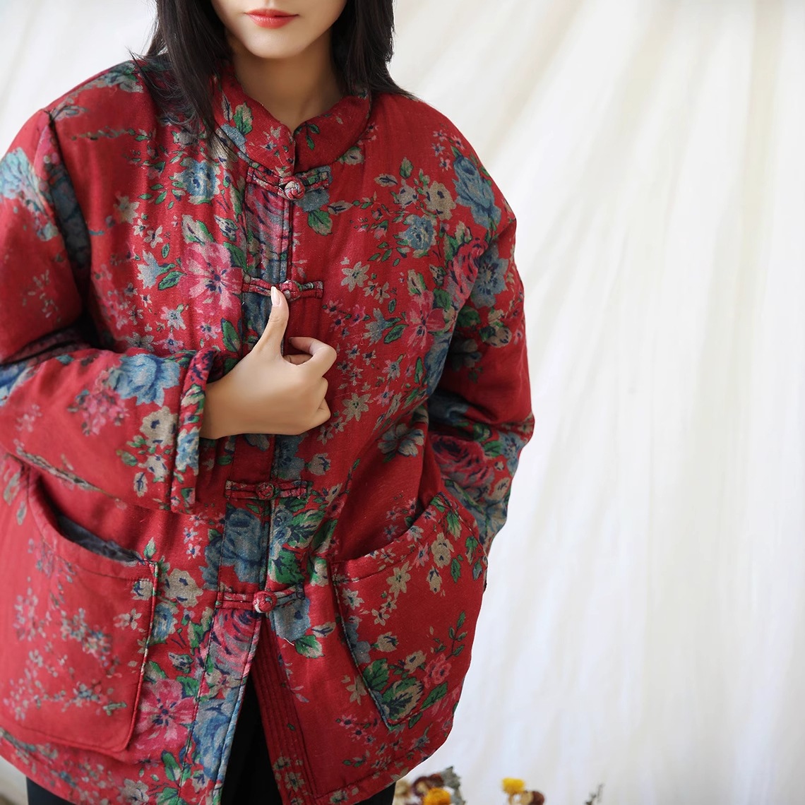 新しい冬のコットンコートコットンジャケットコットンジャケットダブルレイヤーヤーンエスニックスタイルレトロルーズ文学コットンジャケットコットンジャケット 2222222