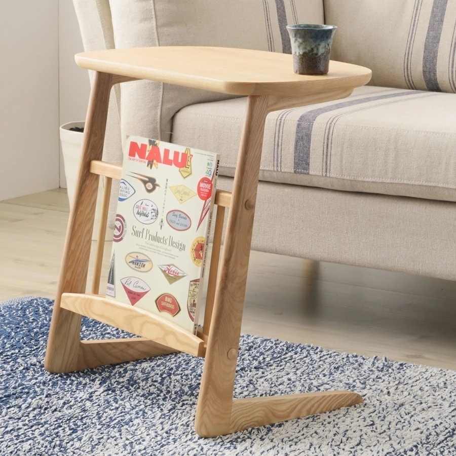 ヘンリー サイドテーブル ソファーテーブル 北欧調 マガジンラック コーヒーテーブル 4439cm 天然木 おしゃれ シンプル パソコンテーブル VOL.678 HOT-535NA