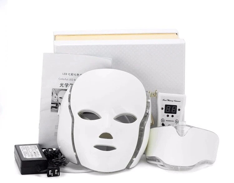 メガ割SALE！LED7色美顔器 光エステ美顔器/フェイシャルマスク光トリートメント 穴ケア ニキビ対策 スキンケア