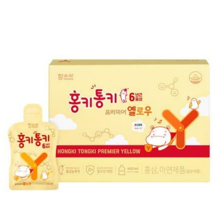 Hamsoa]ホンキートンキプライムイエロー（6年根キッズ紅参）15ml（20ml）x30P/24ヶ月13歳/グリーンレッドブルー/免疫力/健康体力/ギフト