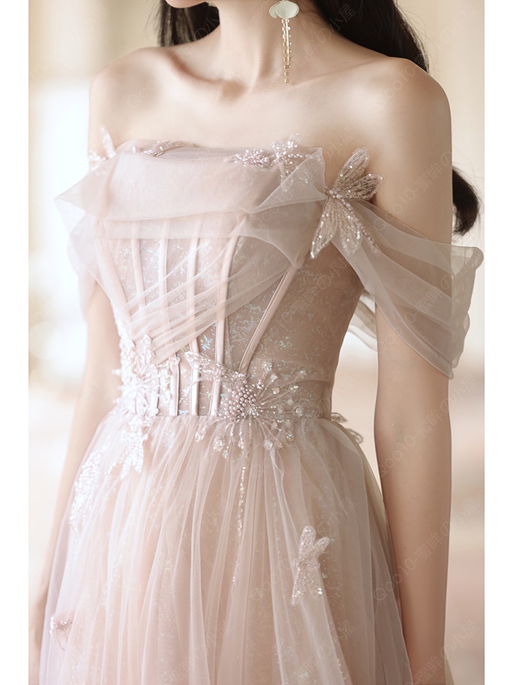 カラードレス アンティークピンク 二次会 パーティードレス 演奏会 発表会 花嫁 結婚式 ウェディングドレス Aラインドレス 高級 上品 ロングドレス-67 9,158円