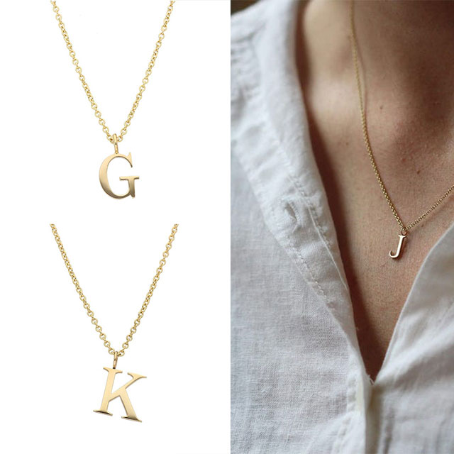 X EC One 9ct Gold Initial Necklace A/Z
